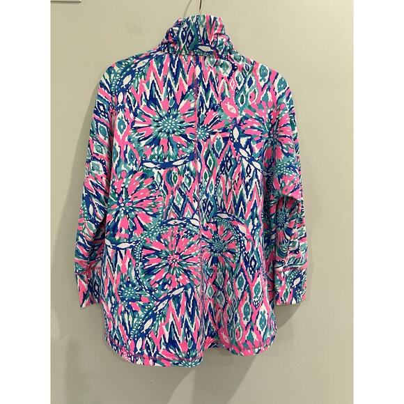 Lilly Pulitzer Tiki Pink DeeDee Swing Jacket‎ Size XS Multicolor Athletic Zipper - Picture 2 of 9